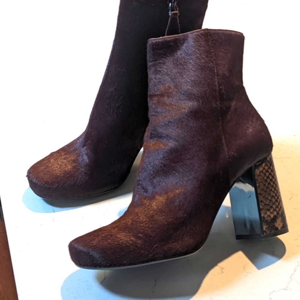 Pony Skin booties, eggplant color 7